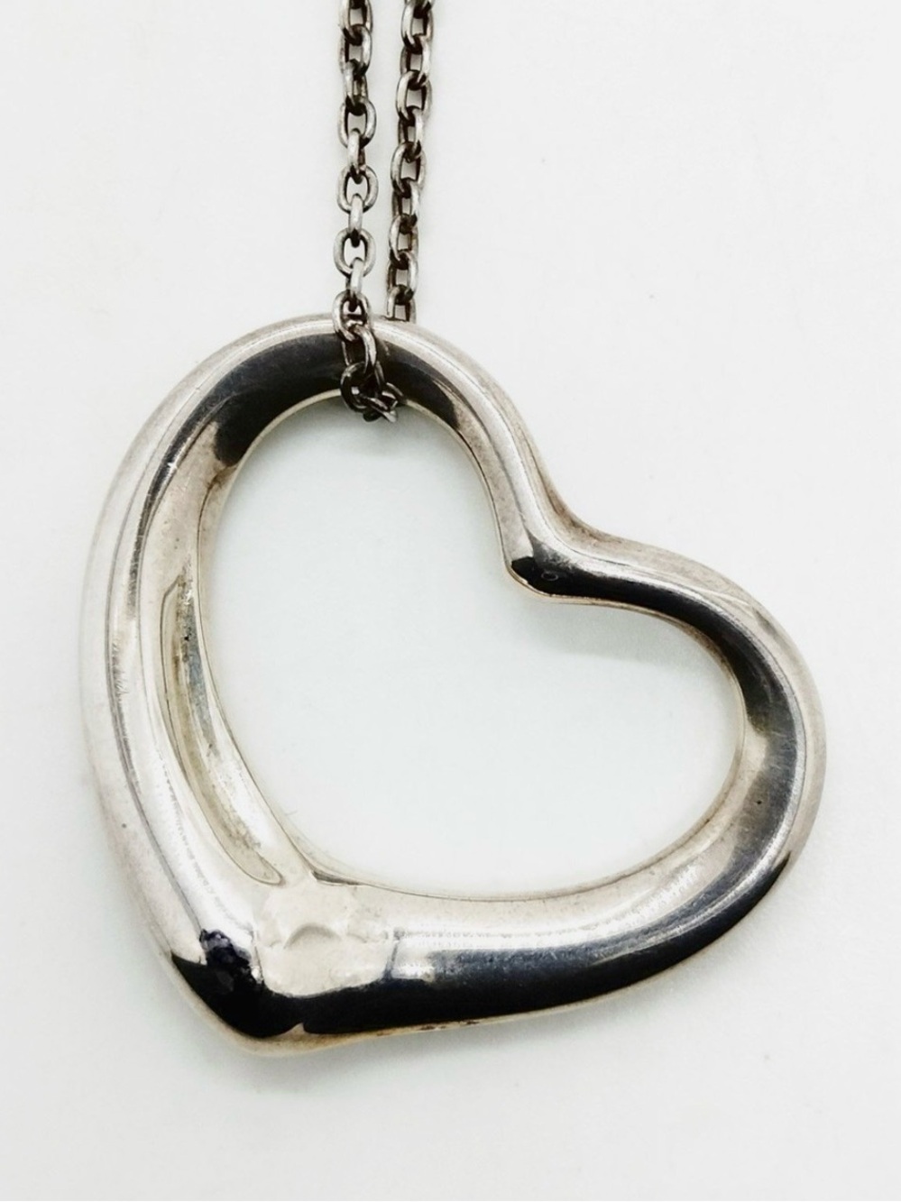Tiffany & Co. Open Heart Pendant Necklace - Silver